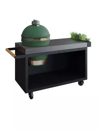 Mesa para barbacoa Kamado con recubrimiento negro - OFYR Kamado Mesa Negra 135 PRO Hormigón BGE