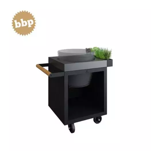 Mesa para barbacoa Kamado con recubrimiento negro - OFYR Kamado Mesa Negra 65 PRO Hormigón BGE